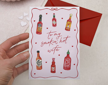 Hot Sauce Valentines Day Card For Wife, 2 of 3