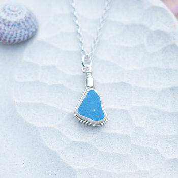 Cornish Sea Ceramic Pendant Small Blue, 4 of 4