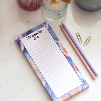 Purple Abstract Shopping List Notepad, 5 of 6