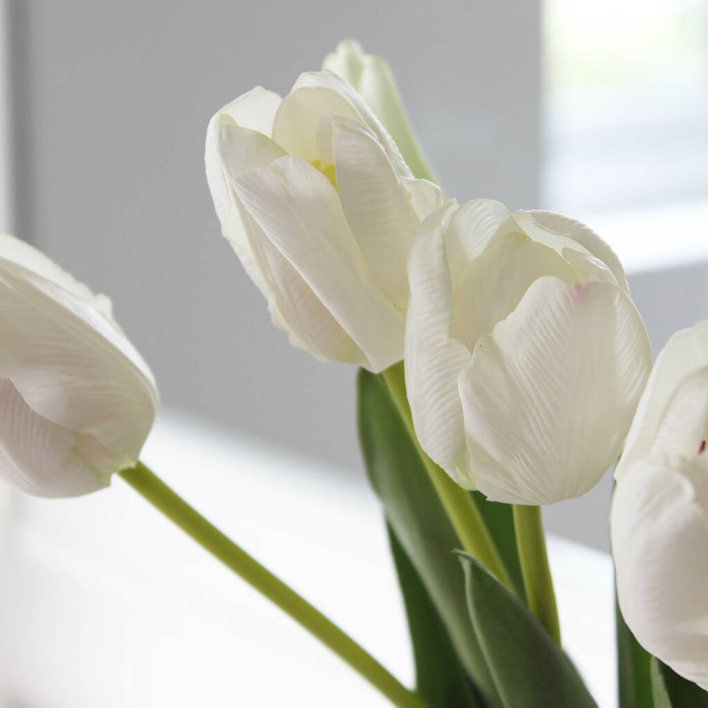 Bunch Of White Faux Tulips By Marquis & Dawe