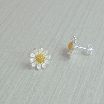 Sterling Silver Daisy Earrings, 2 of 5