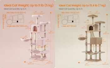 Cat Tree Multi Level Plush Condo Indoor Cats Size L Xxl, 2 of 9