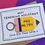 Best Teacher Gift Pencil Keyring Card, thumbnail 2 of 3