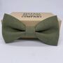 Irish Linen Bow Tie In Olive Green, thumbnail 1 of 2