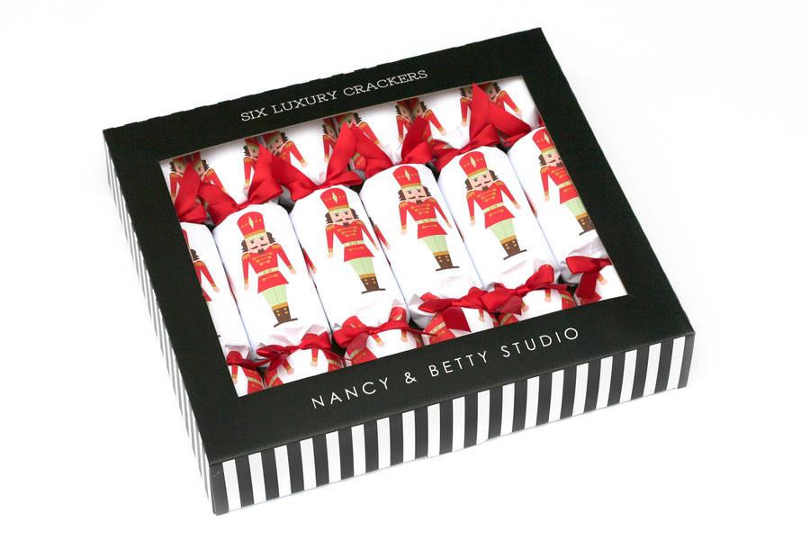 Six Luxury Nutcracker Christmas Crackers By Nancy & Betty Studio Six Luxury Nutcracker Christmas Crackers By Nancy & Betty Studio