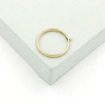 Skinny Gold And Blue Sapphire Ring, 4 of 6