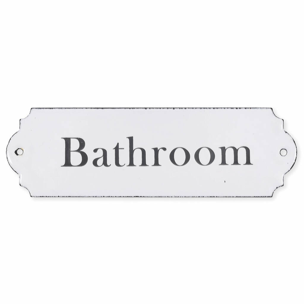 Enamel Bathroom Sign By All Things Brighton Beautiful ...