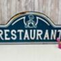 46cm French Blue Metal Restaurant Sign For Kitchen Decor Gift, thumbnail 4 of 8