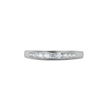 White Gold Natural Diamond Channel Eternity Band Ring, 2 of 4