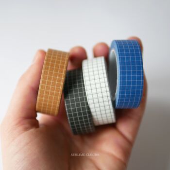 Set Of Four Grid Washi Tapes, 2 of 5