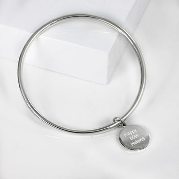 Personalised Charm Sterling Silver Bangle, 2 of 6