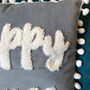 Happy Place Velvet Cushion, thumbnail 3 of 7
