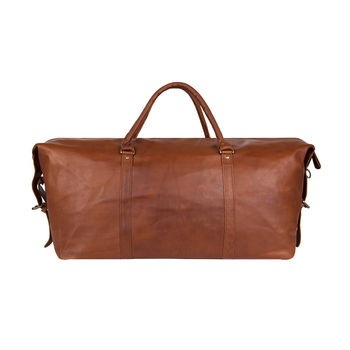 Personalised Leather Duffle Holdall Brown Or Black, 5 of 12