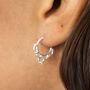 Sterling Silver Openwork Hoop Stud Earrings, thumbnail 1 of 6