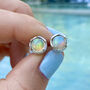 Maya Opal Stud Earrings Silver Or Gold Plated, thumbnail 2 of 12