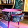 Pink And Navy Round Wooden Bedside Table, thumbnail 4 of 4