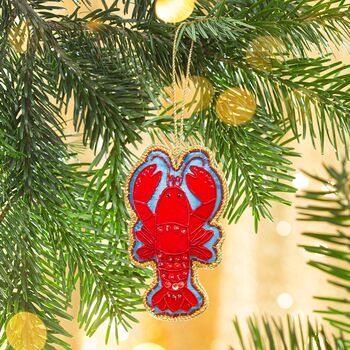 Lobster Zari Christmas Decoration, 2 of 3
