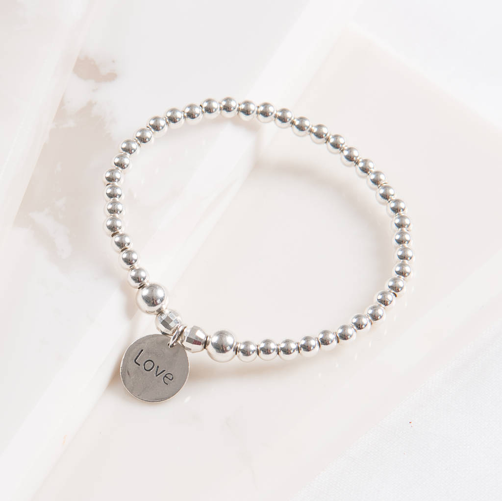 Sterling Silver Braille Love Bracelet By Elizabeth Caroline