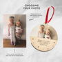 Personalised Wooden Photo Christmas Bauble Message, thumbnail 3 of 4