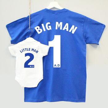 Big Man, Little Man Football Style T Shirt Set, 3 of 6
