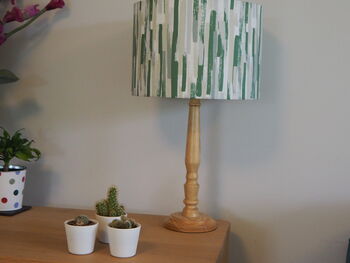 Abstract Green Lines Handmade Lampshade, 2 of 9