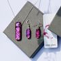 Purple Fused Glass Necklace And Earrings Jewellery Set, thumbnail 5 of 12