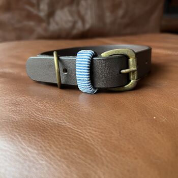 Colourful Pin Stripe Buffalo Leather Dog Collar, 5 of 7