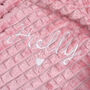 Personalised Dusty Pink Embossed Baby Blanket, thumbnail 8 of 8