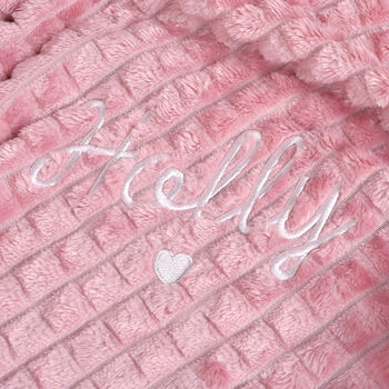 Personalised Dusty Pink Embossed Baby Blanket, 8 of 8