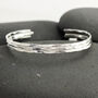 Thin Hammered Cuff Set In Sterling Silver, thumbnail 3 of 7