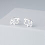 Sterling Silver Dog Stud Earrings, thumbnail 1 of 5