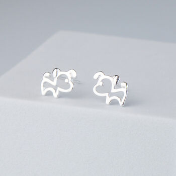 Sterling Silver Dog Stud Earrings, 2 of 5