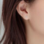 Sterling Silver Tiny Mushroom Stud Earrings, thumbnail 4 of 7