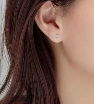 Sterling Silver Tiny Mushroom Stud Earrings, 4 of 7