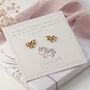 Gold Plated Unicorn Stud Earrings, thumbnail 6 of 11