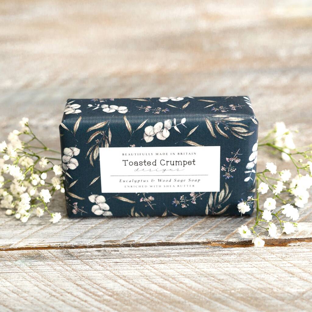 British Made Eucalyptus And Wood Sage Soap, 1 of 3