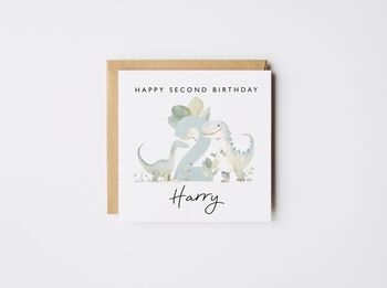 Dinosaur 3rd Birthday Card For Boy *Age Options, 2 of 5