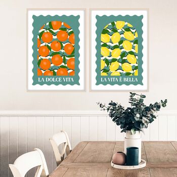 La Dolce Vita Travel Inspired Oranges And Lemons Prints, 3 of 12