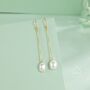 Sterling Silver Genuine Freshwater Baroque Pearl Drop Hook Earrings, thumbnail 4 of 11