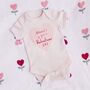 Personalised 1st Valentine's Day Bodysuit In Pink, thumbnail 1 of 3