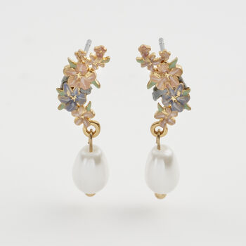 Hibiscus And Pearl Earrings, 2 of 10