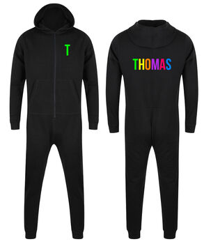 Personalised Family Neon Onesies In Black, 5 of 6