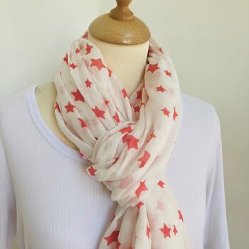 Red / White Star Scarf, 2 of 4