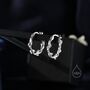 Sterling Silver Dainty Olive Leaf Hoop Earrings, thumbnail 4 of 10