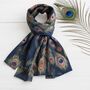 Peacock Feather Print Scarf, thumbnail 1 of 6