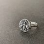 Sterling Silver Bee Coin Ring Ancient Symbolism, thumbnail 3 of 9