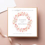 Pink Floral Wreath Personalised Wedding Card, thumbnail 1 of 2
