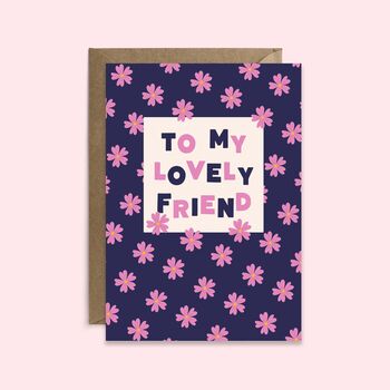 To My Friend Pink Flower Pattern Card, 3 of 3