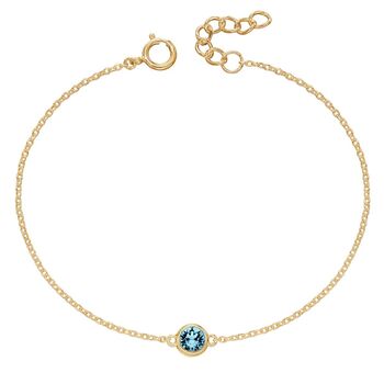 18ct Gold Plated March Birthstone Bracelet, 3 of 8