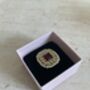 Gold Maroon Kundan Adjustable Ring, thumbnail 2 of 8